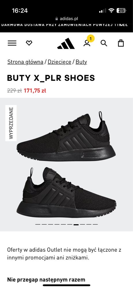 Buty sportowe ADIDAS X PLR dziecięce rozm. 32, wkładka 19,5 cm.idealny