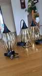 3 lampy wiszace zloto czarne