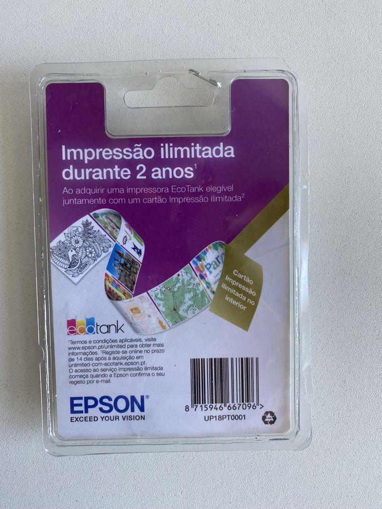 Cartão Epson Eco Tank Impressão Ilimitada 2 Anos