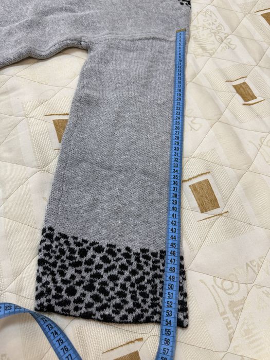 Светр сірий з принтом леопард, М/L