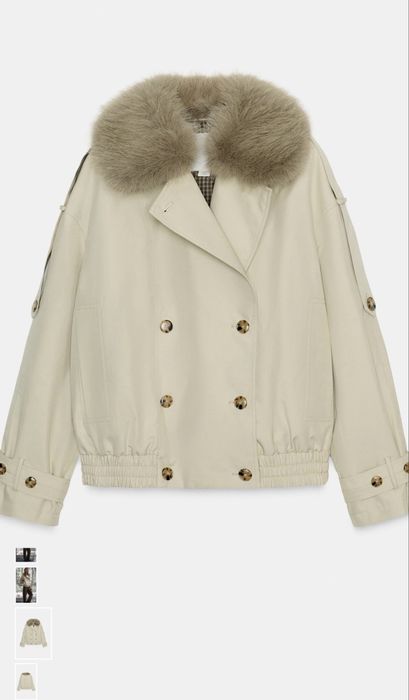 В 2-х кольорах. Утеплений бомбер/дублянка/пальто/куртка Zara/Зара.