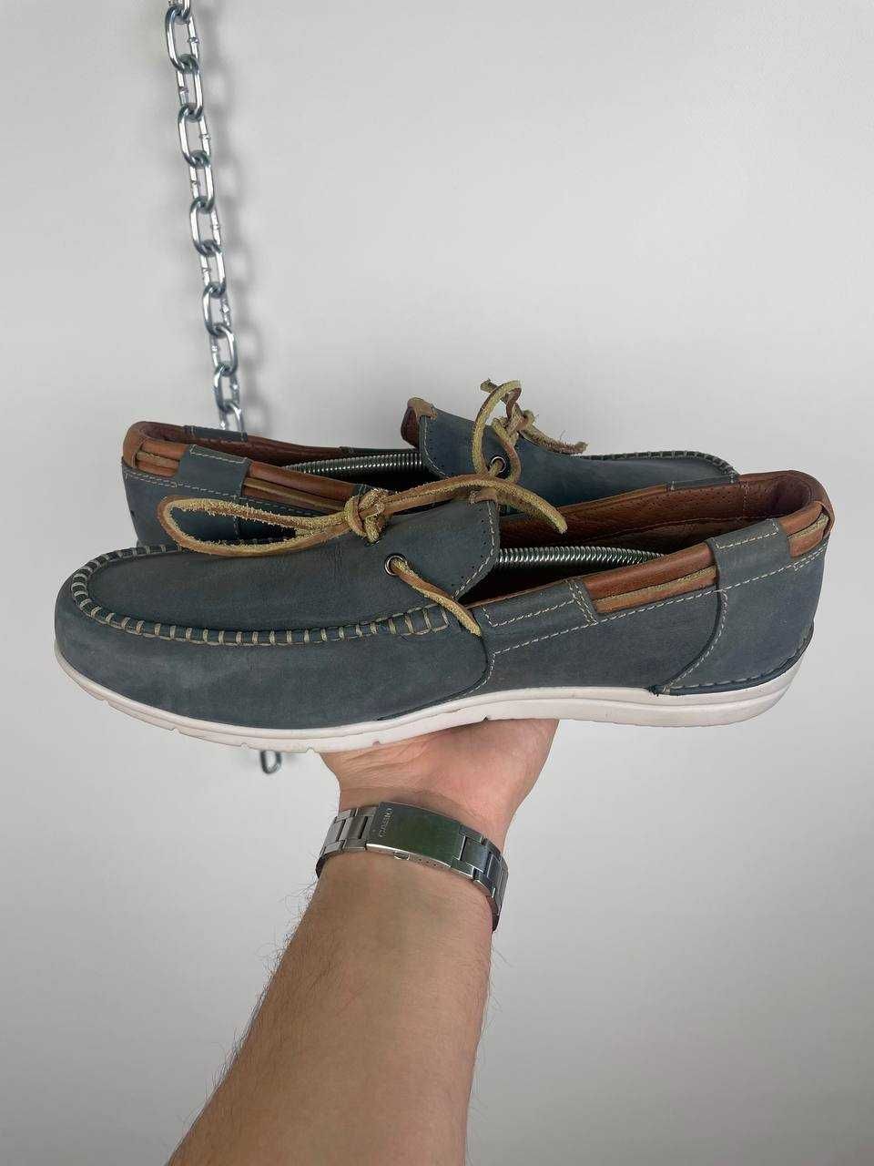 Чоловічі мокасини туфлі сліпони з нубуку clarks