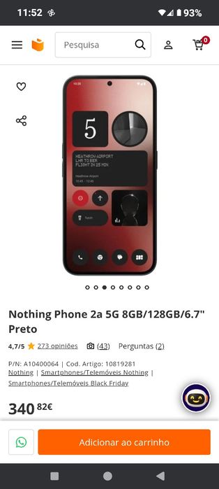 Nothing phone 2a impecável  troca ou venda