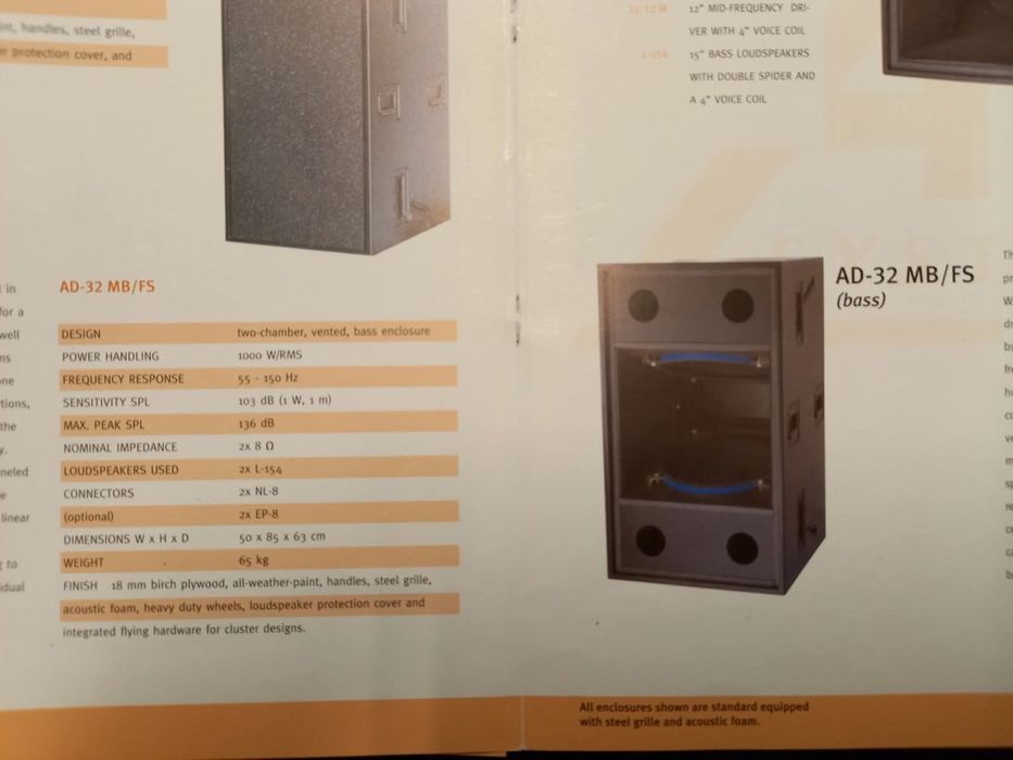 Graves, subwoofers duplos de 15" AD Systems