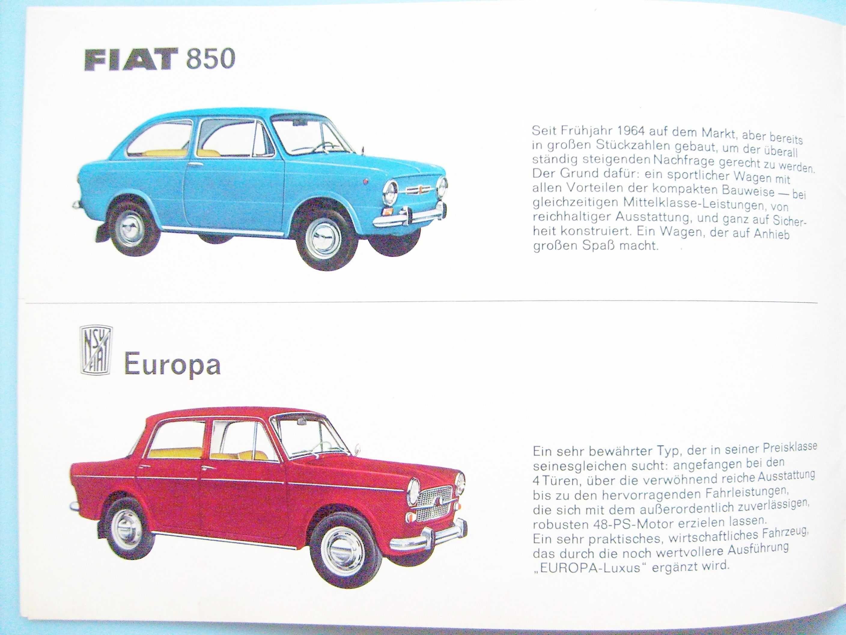 NSU / FIAT prospekt 1965 (1967) program produkcji / 12 str., stan BDB-