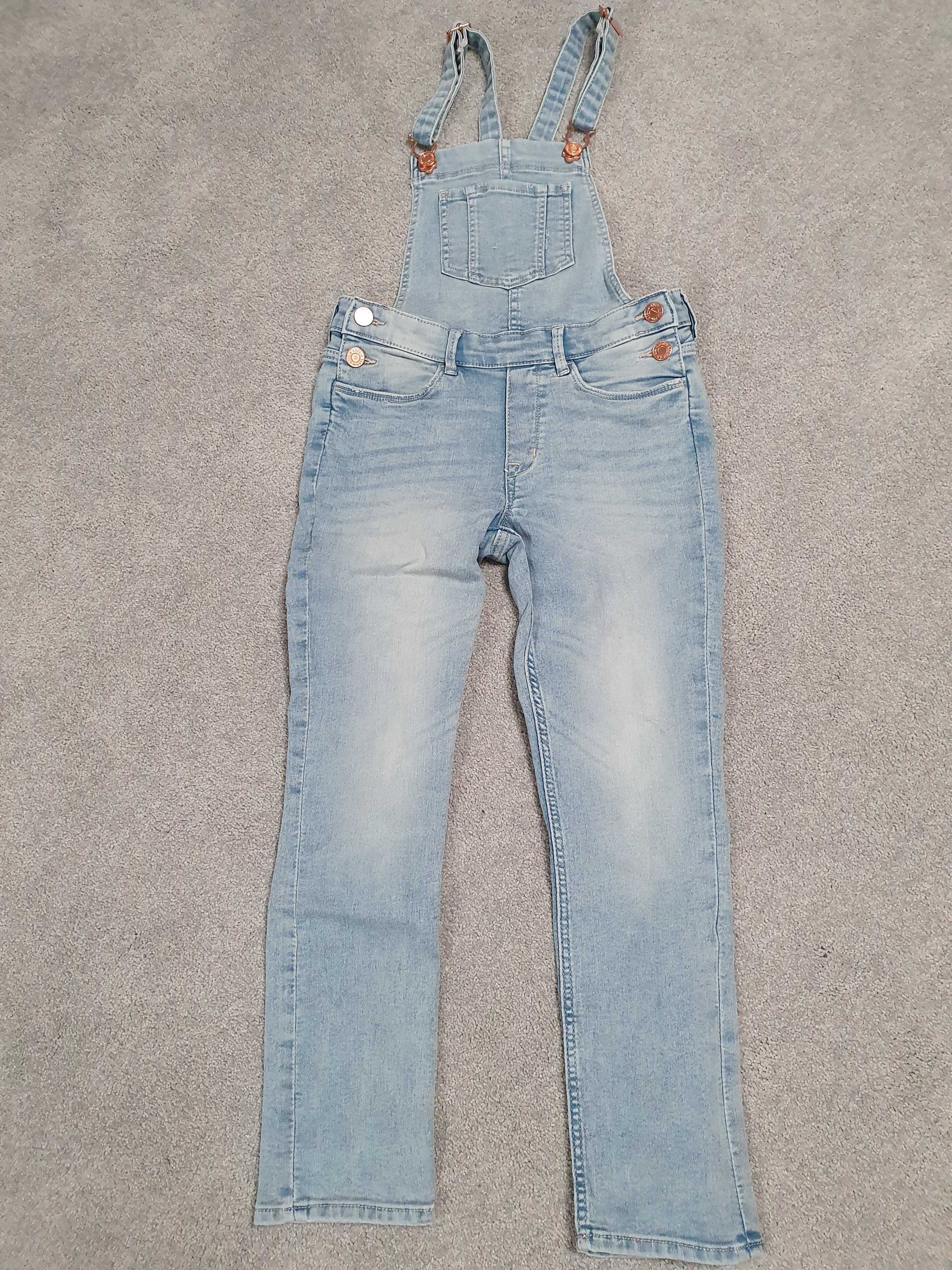 H&M Spodnie jeansy ogrodniczki 7-8 lat r. 128