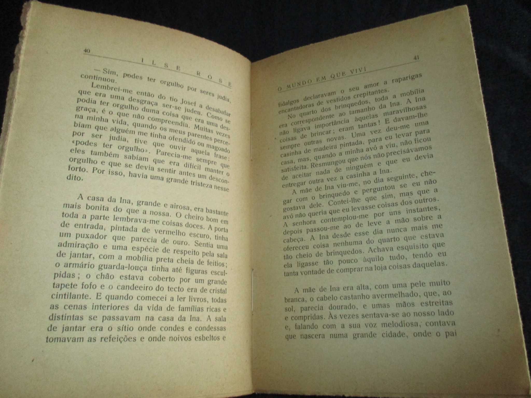 Livro O Mundo em que vivi Ilse Losa 1ª edição 1949