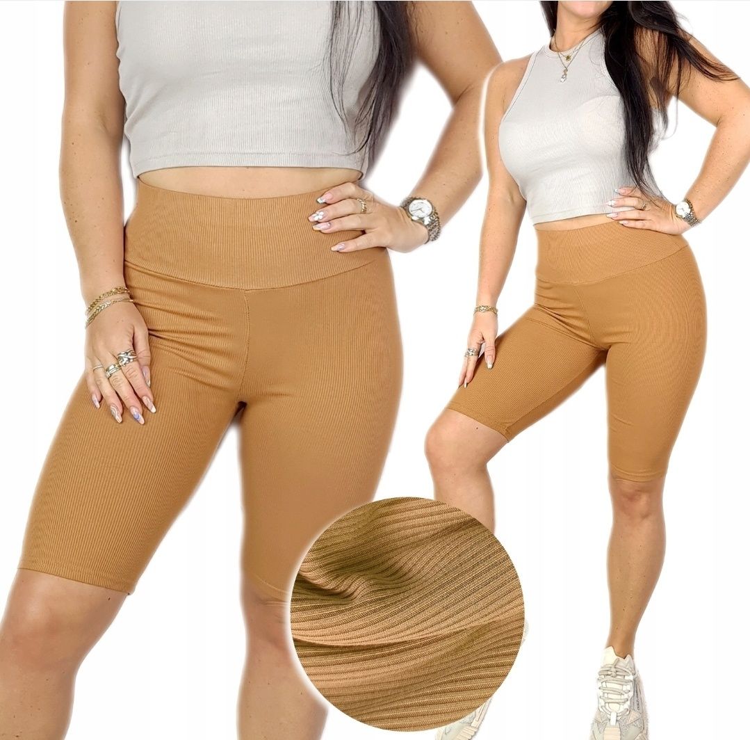 Kolarki damskie prążek rude 2xl/3xl Wyższy stan