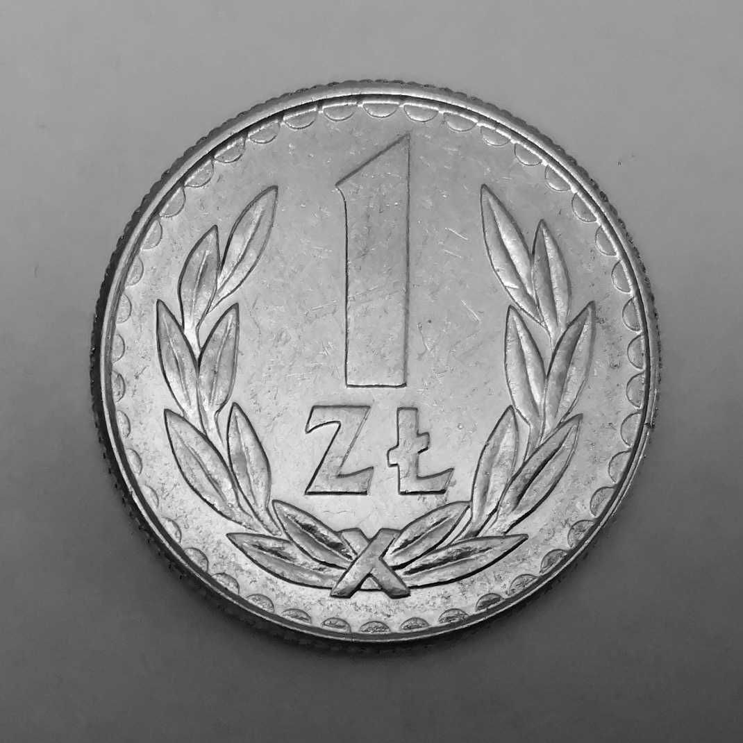 Moneta PRL 1 złoty 1988r.Al.Stan menniczy.