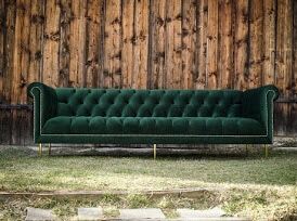 Sofa Kanapa Chesterfield zestaw 5+5+pufa z pojemnikiem Retro PRL Loft