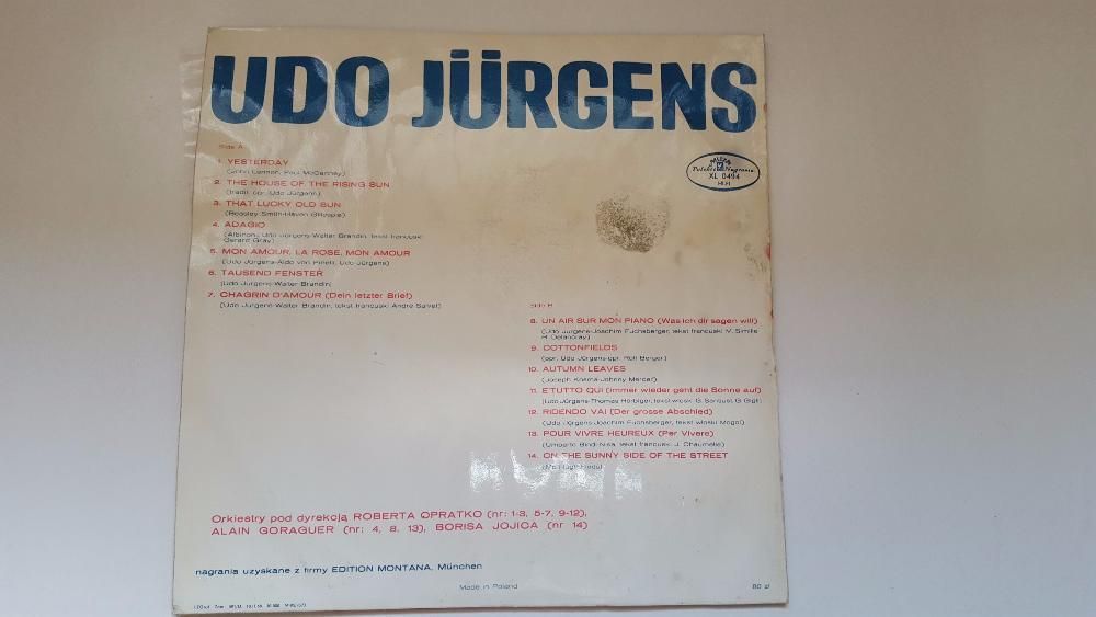Płyta Winylowa Udo Jurgens, 14 utworów