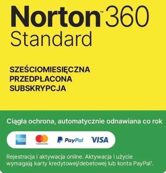 Program antywirus Norton 360 Standard 1 urządzenie 6-miesięcy