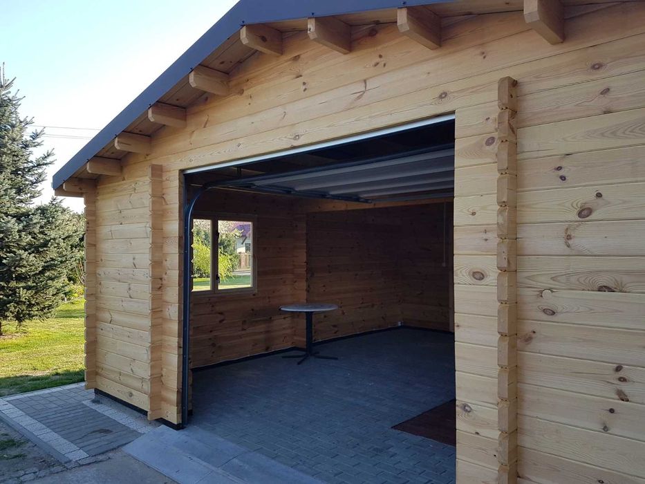 Garaż drewniany domek gosp od19,8m2 ściana z litego drewna gr od 44mm