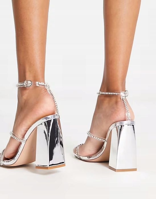 Simmi London 37 Zdobione Sandały Srebrne Inez R12475