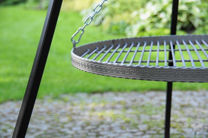 Zdobiony stalowy kuty ruszt do grilla 60 cm okrągły - ES-ER