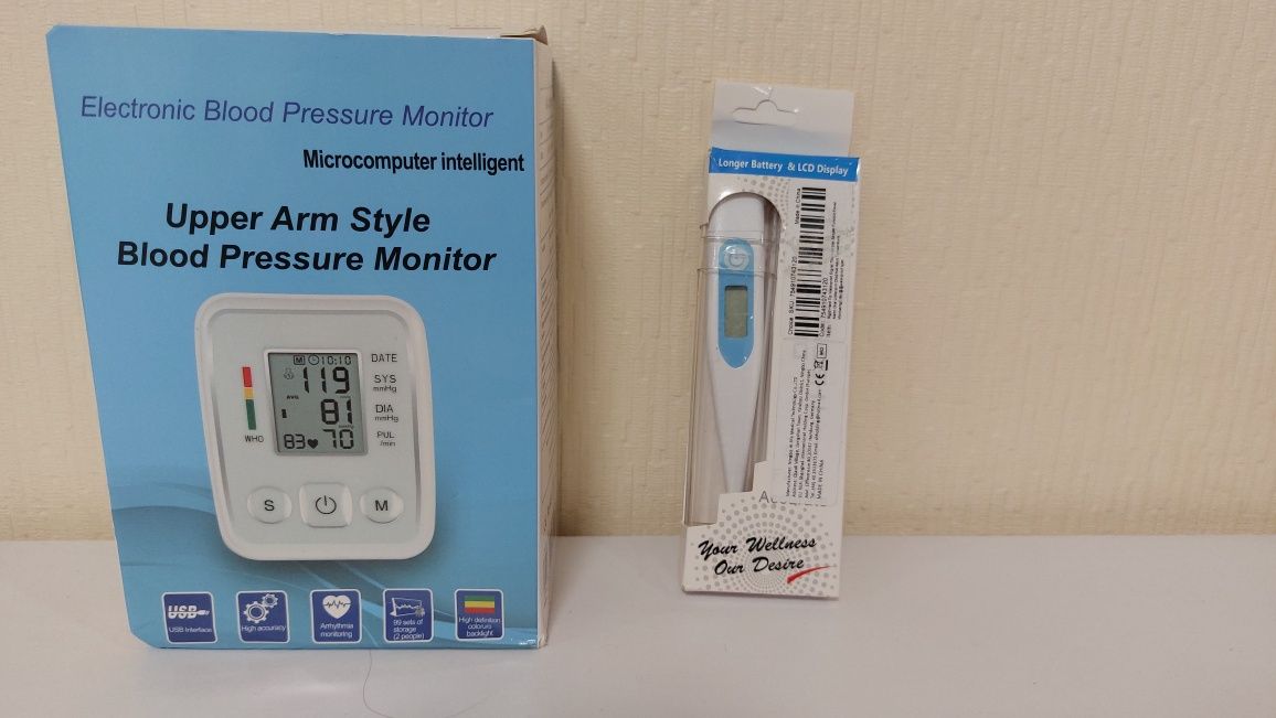 Тонометр автоматичний та електронний термометр