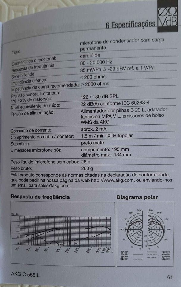 Microfone de cabeça AKG C555L