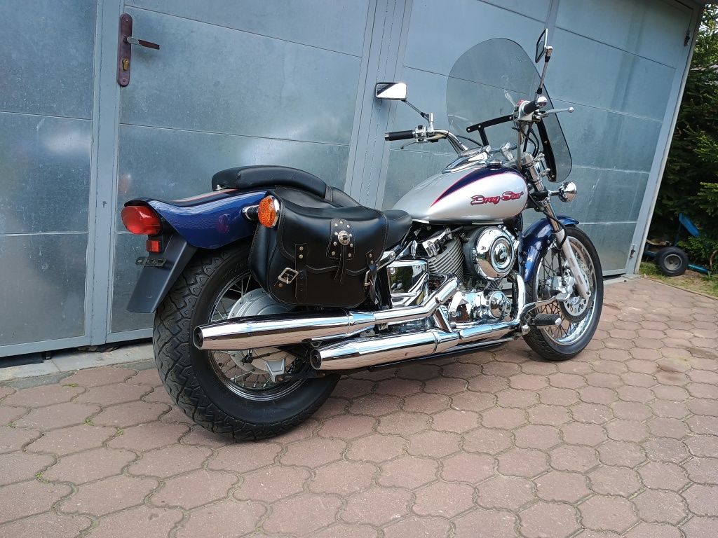 Yamaha Drag Star 650, Niski przebieg, sakwy, szyba