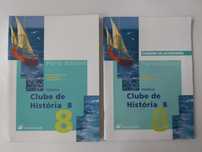 Livro escolar de história e livro de fichas novos do 8 ano