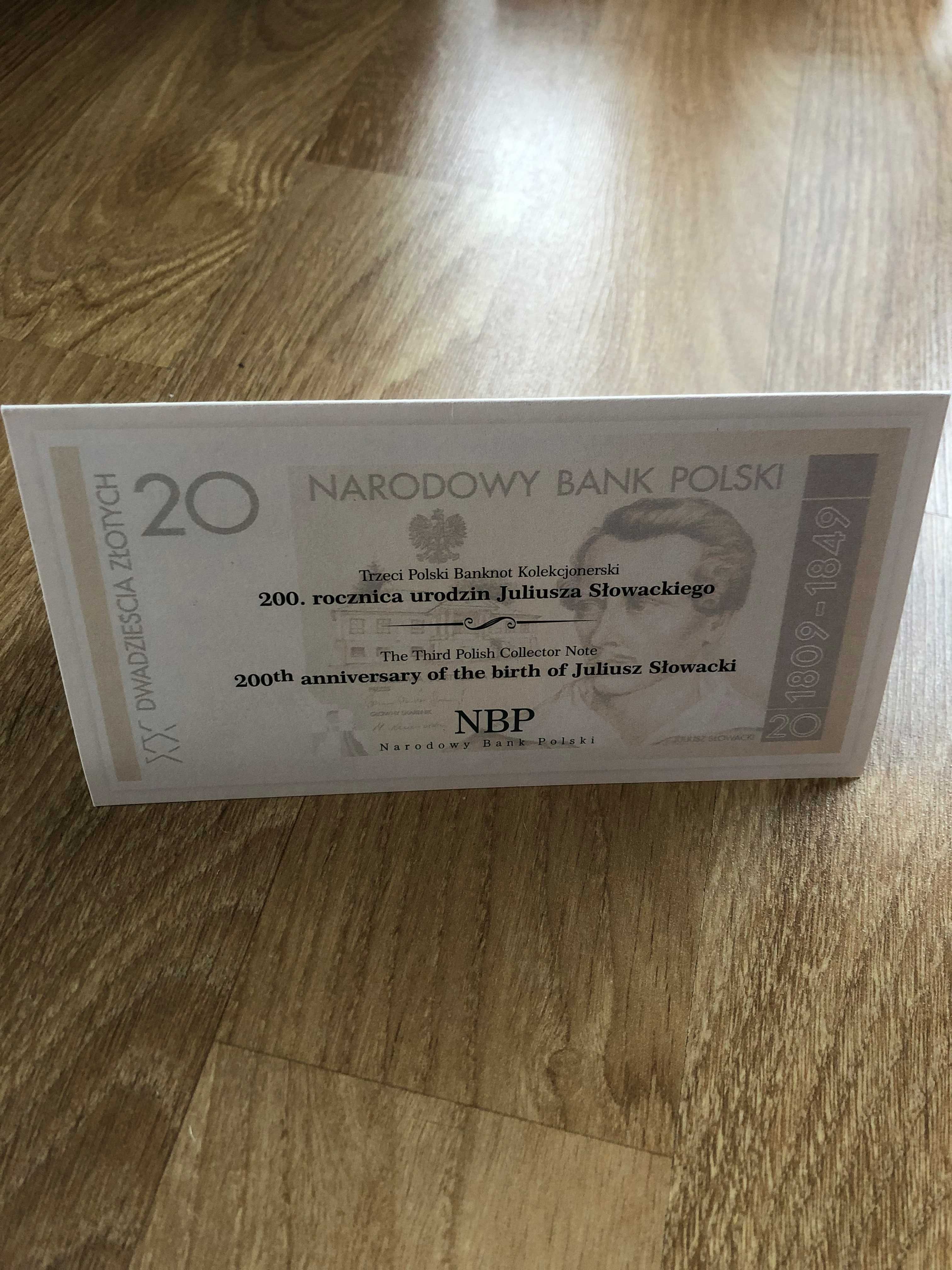 Banknot kolekcjonerski Juliusz Słowacki 20 zł RADAR