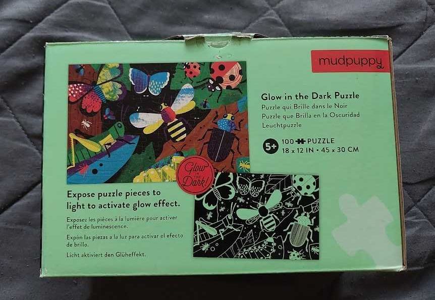 Puzzle świecące w ciemności 100 elementów Owady