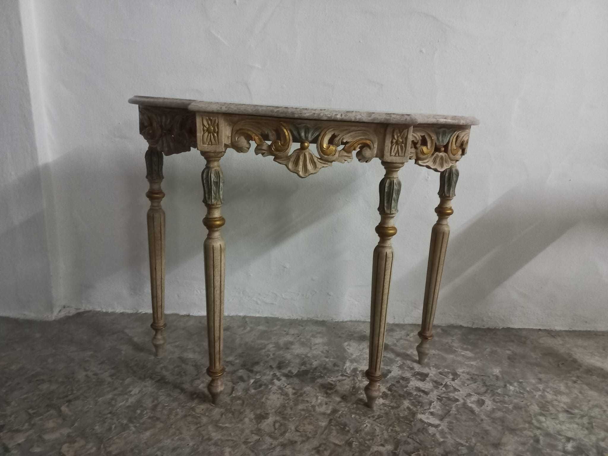 Mesa de apoio Vintage com tampo em Mármore