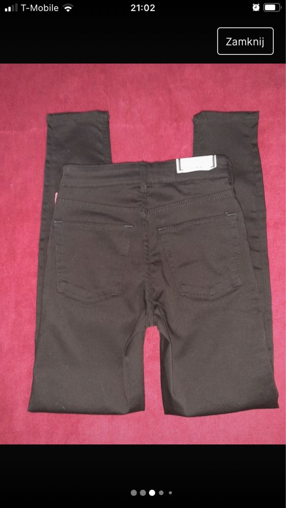 Czarne nowe męskie jeansy firmy Karve r.S