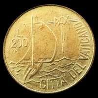 Moeda de 200 Liras - 1984 - Cidade do Vaticano - Ano da Paz