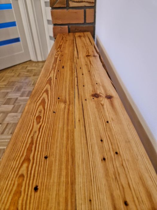 Konsola sosnowa drewniana w stylu loft ręcznie wykonana handmade