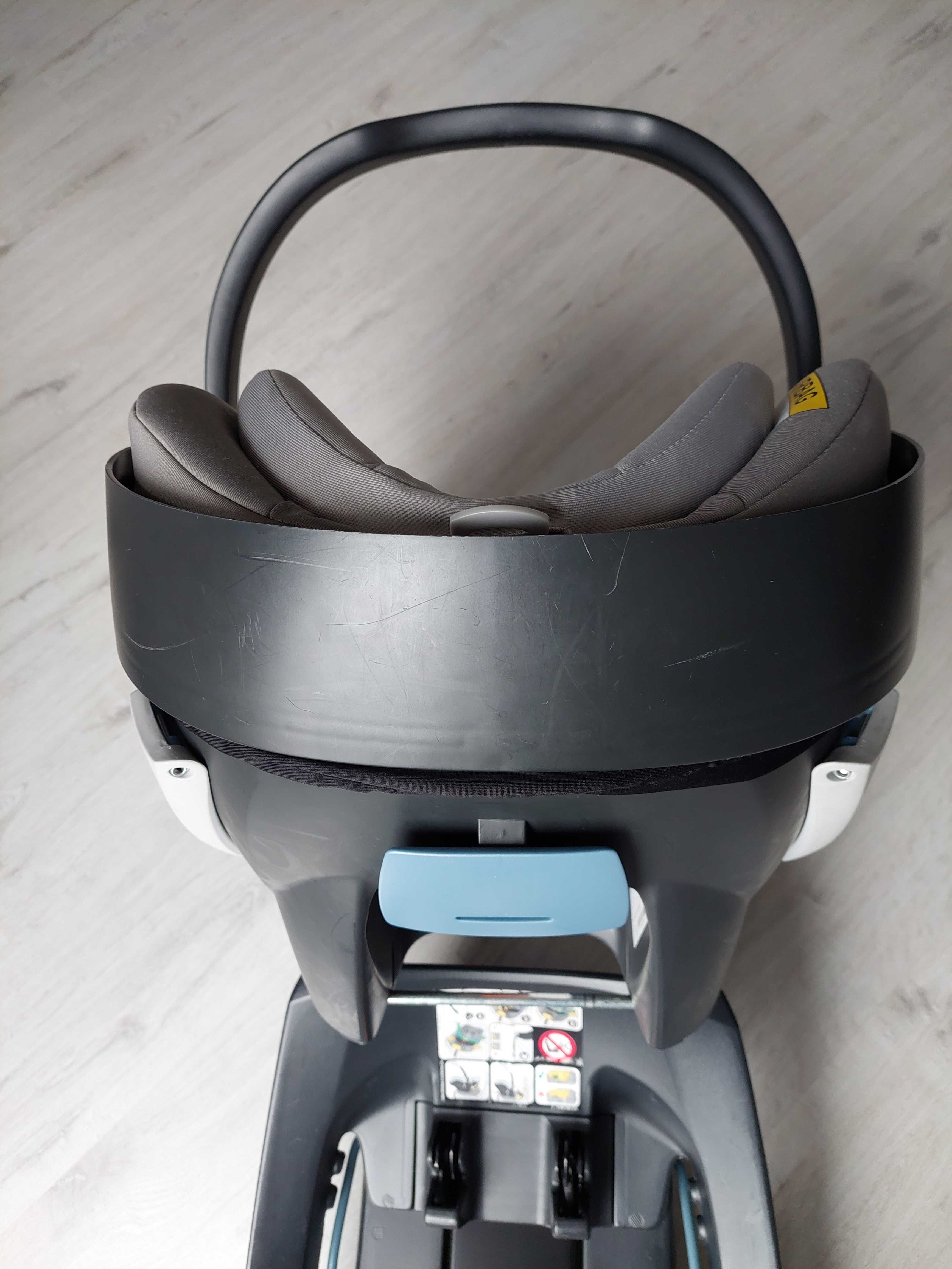 Fotelik Cybex Aton 5 szary 0-13kg z bazą Cybex Aton Base 2 na pasy