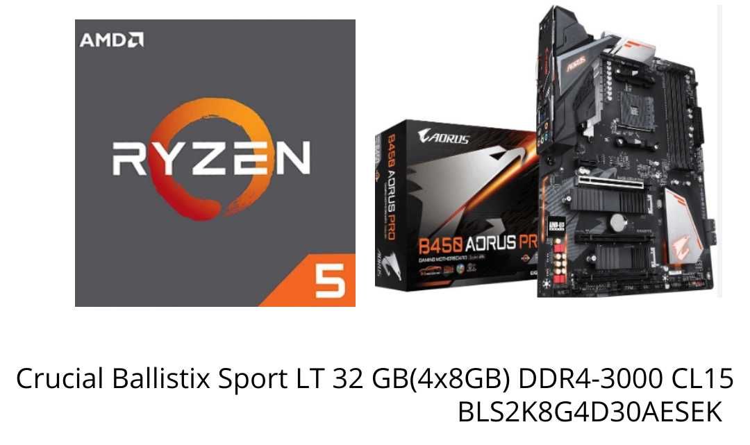 AMD Ryzen 5 3600 + Gigabyte B450 AORUS PRO 32GB RAM