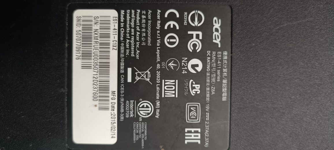 Ноутбук Acer ES1-411
