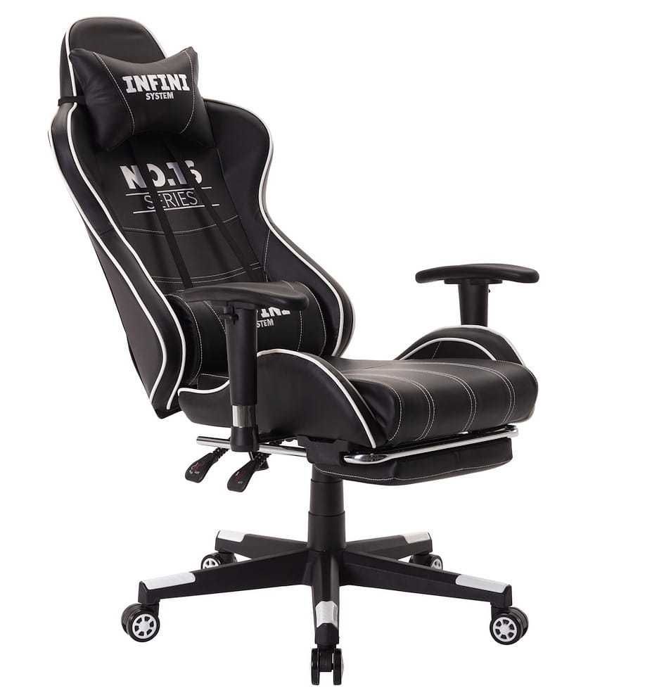 Krzesło do biurka Fotel Gamingowy Infini series No.16 Black/White