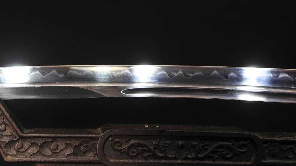 Mocny Miecz Katana 61-62 Hartowany Glinką Naturalny Hamon+STOJAK BL777