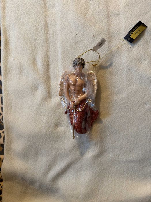 Enfeite sereio merman em porcelana com glitter – vários