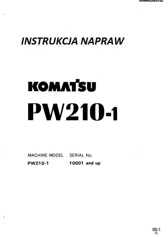 Instrukcja Napraw Komatsu PW 210 - 1 PL
