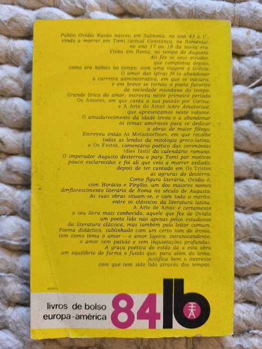 Livro "A Arte de Amar" de Ovídio