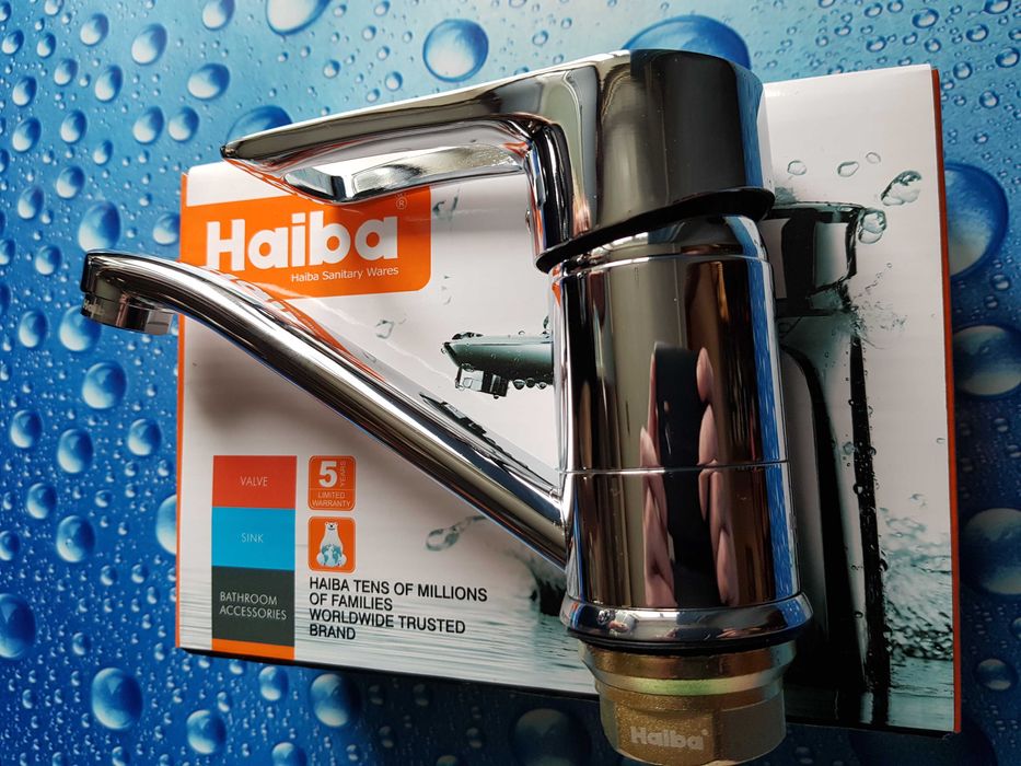 Смеситель змiшувач для умывальника Haiba HANSBERG 555-15 Латунь 100%