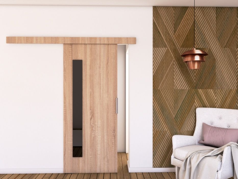 Drzwi przesuwne G80 86x205cm Sonoma, nowe komplet przesuwane