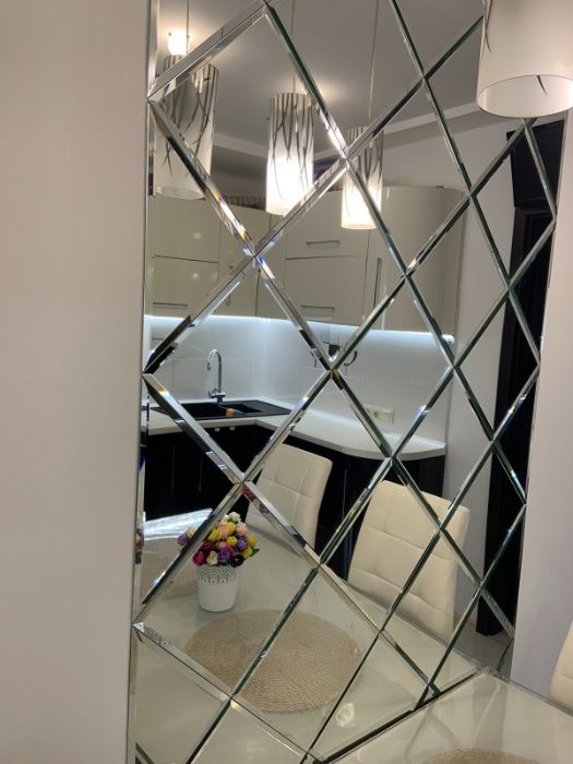 Зеркало на стену (панно) 100*200 см серебро фацет 10 мм