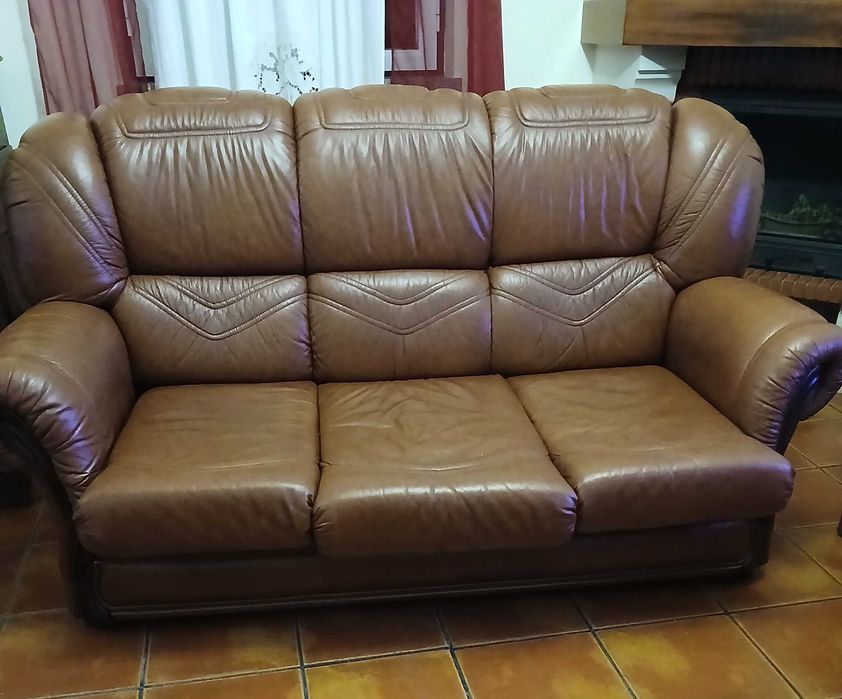 Sofás em pele - castanho