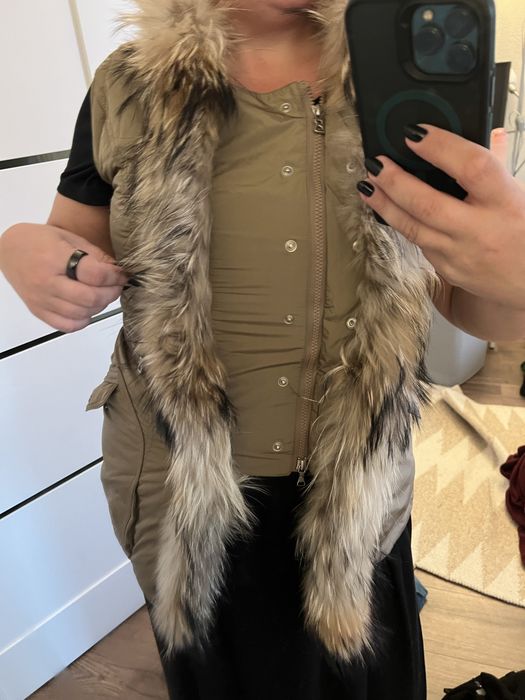 Kamizelka bezrekawnik ocieplacz oryginal Bogner 42 pierze i futro