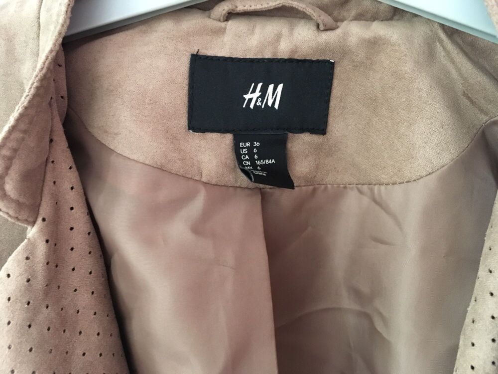 Kurtka h&m 36 s ramoneska zamszowa skórzane rękawy