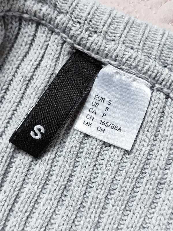 Sweter sweterek szary basic H&M odkryte ramiona 36 S