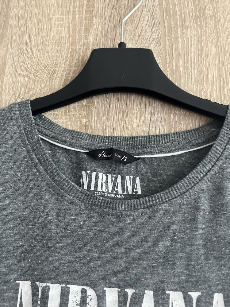 Koszulka NIRVANA bawełna 34/XS szara House
