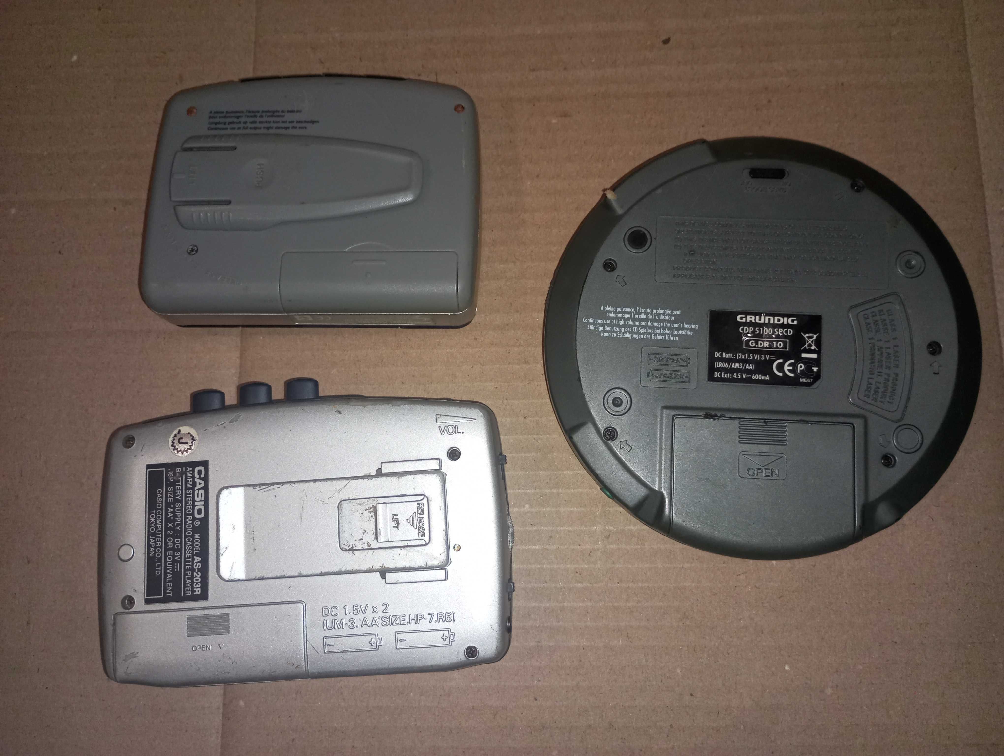Кассетный плеер Casio AS203R Philips AQ6995 и CD Grundig CDP 5100SPCD