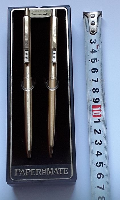 Conjunto vintage caneta esferográfica e lapiseira Paper Mate