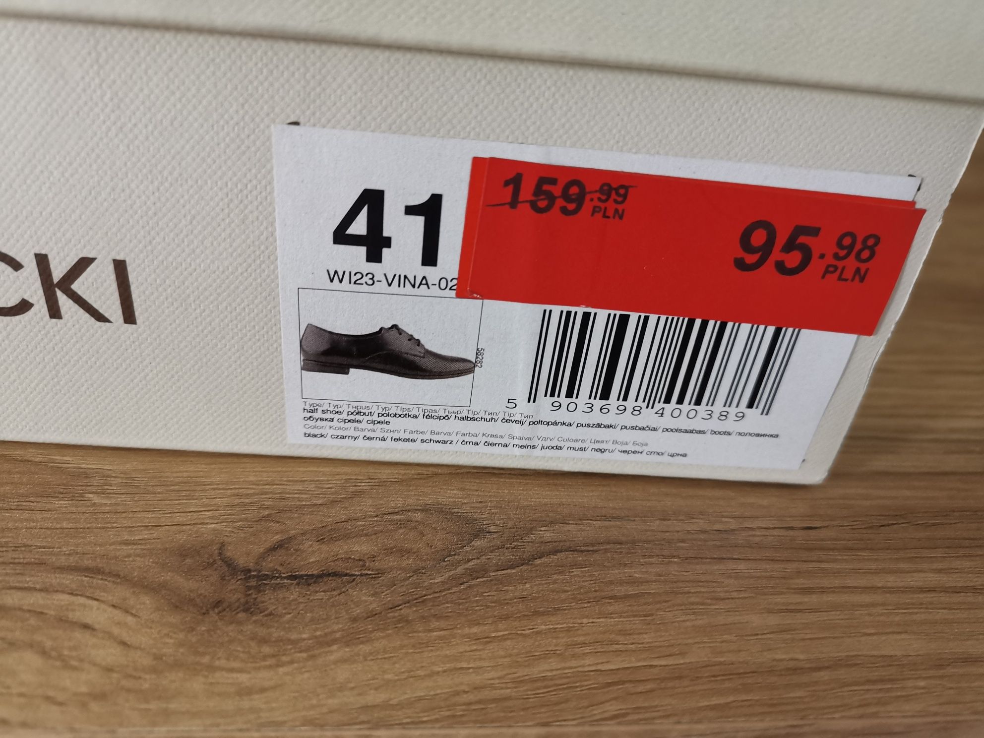 Buty damskie eleganckie Lasocki 41 czarne półbuty