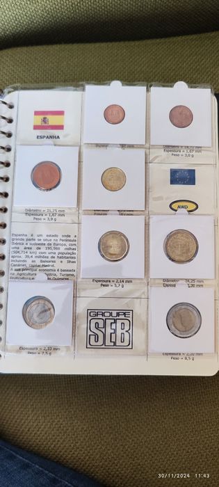 Coleção das 12 Séries das Primeiras Moedas de Euro