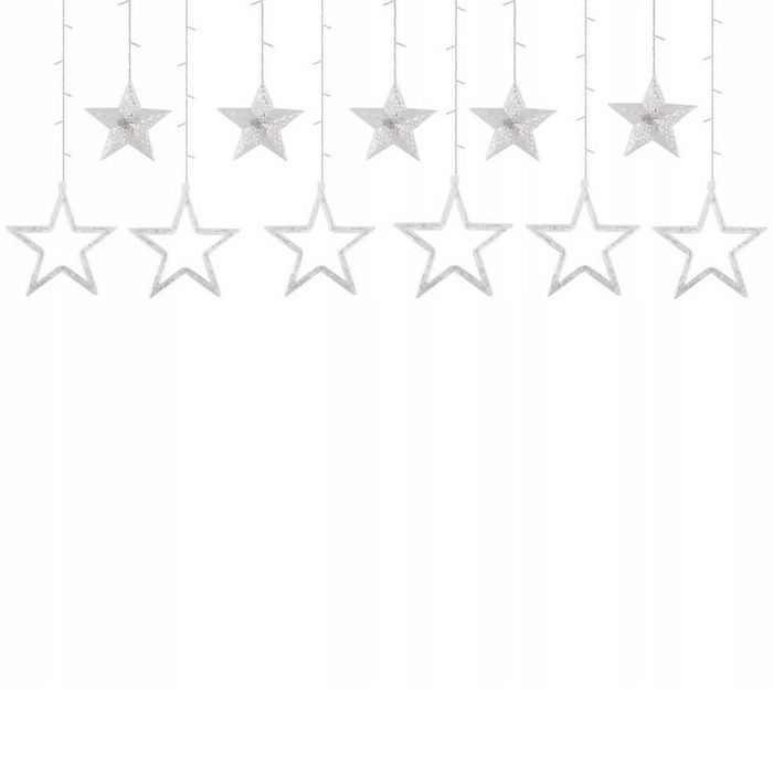 KURTYNA świetlna led gwiazdki lampki choinkowe girlanda biały zimny 3M